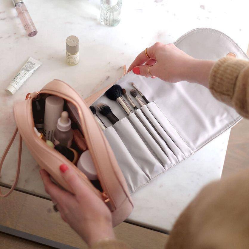 Wrap Around Make-up Bag - Blush Pink