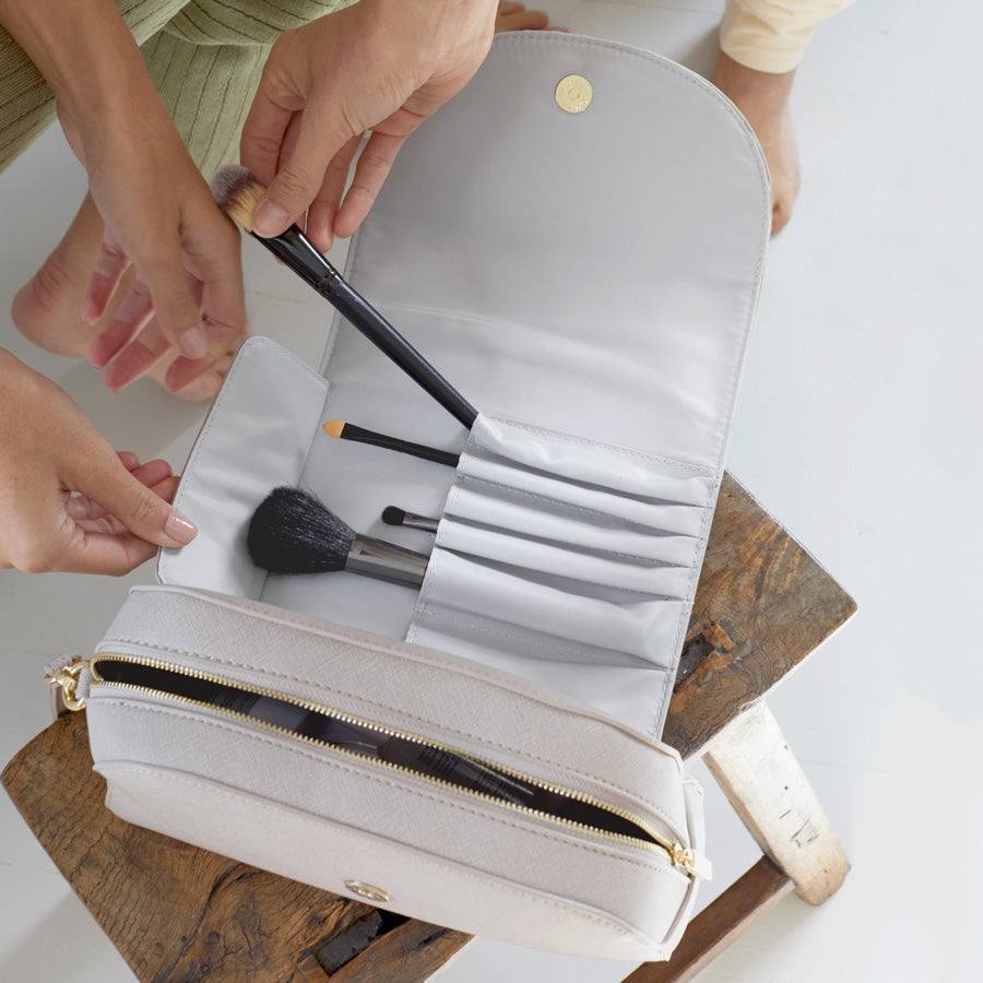 Wrap Around Make-up Bag - Taupe