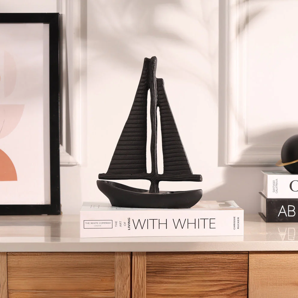 Yacht Metal Sculpture Medium - Black
