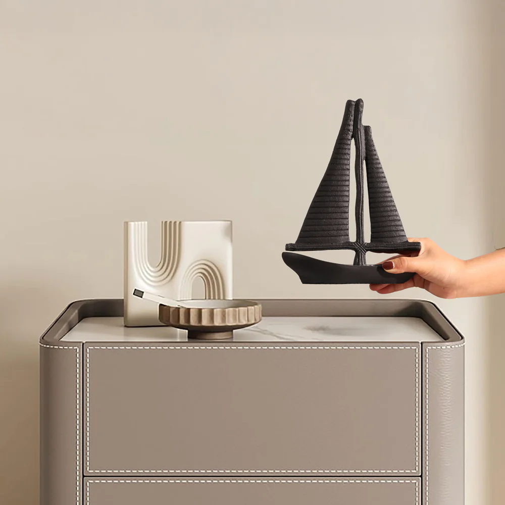 Yacht Metal Sculpture Medium - Black - Image 5