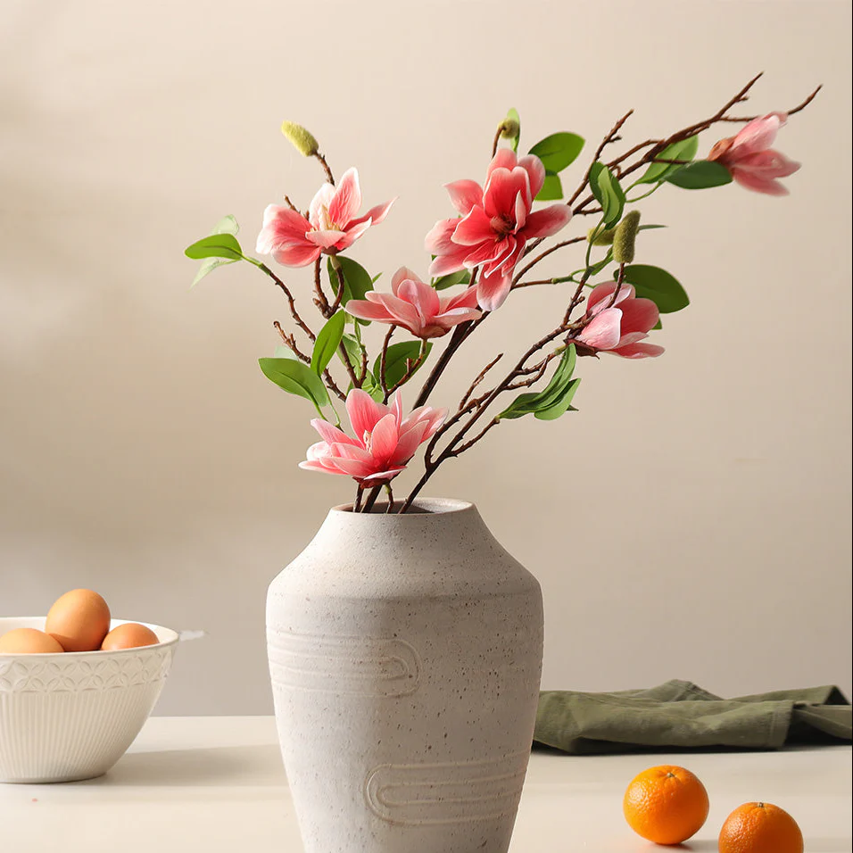 Yulan Magnolia Faux Stem - Dark Pink