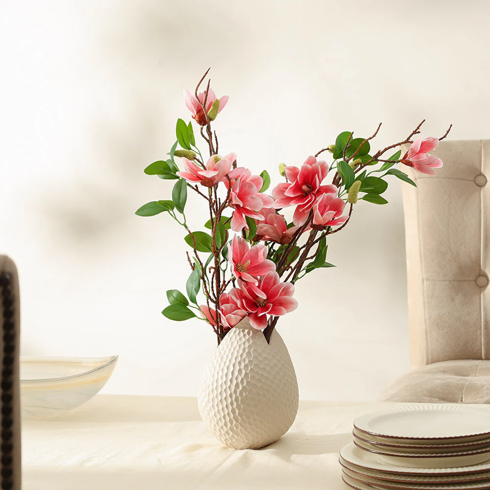 Yulan Magnolia Faux Stem - Dark Pink - Image 4