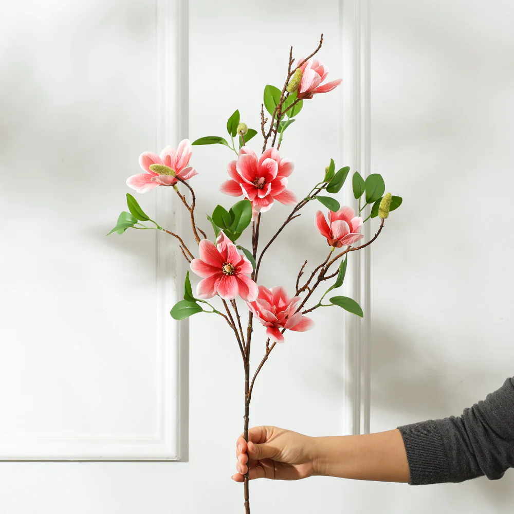 Yulan Magnolia Faux Stem - Dark Pink - Image 6