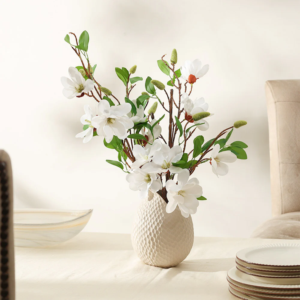 Yulan Magnolia Faux Stem - White - Image 4