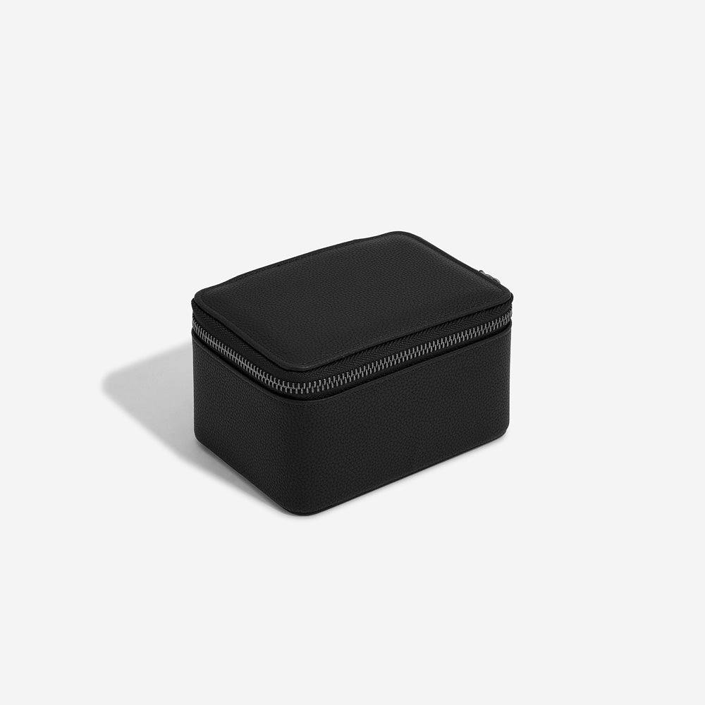 Zipped Watch & Cufflink Box - Pebble Black - Image 3