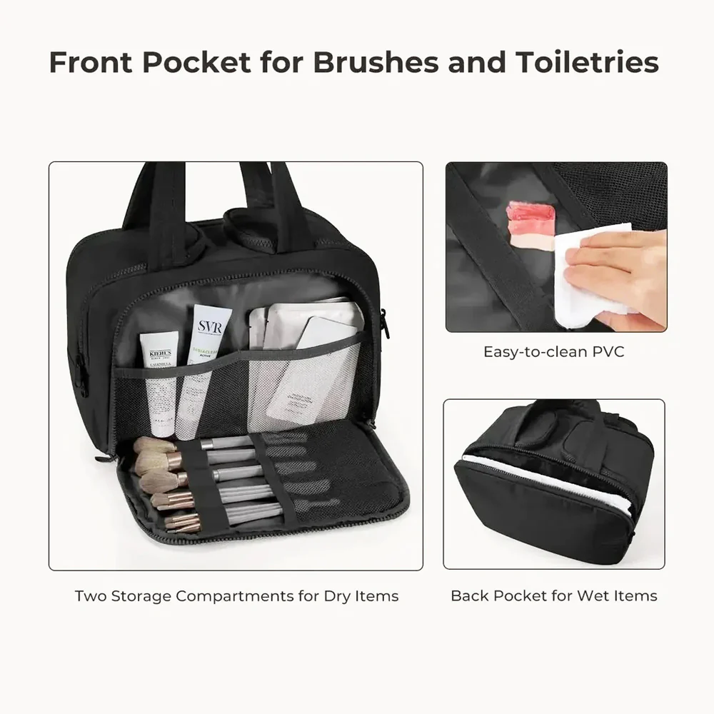 Zora Spacesaver Toiletry Bag - Black - Image 6