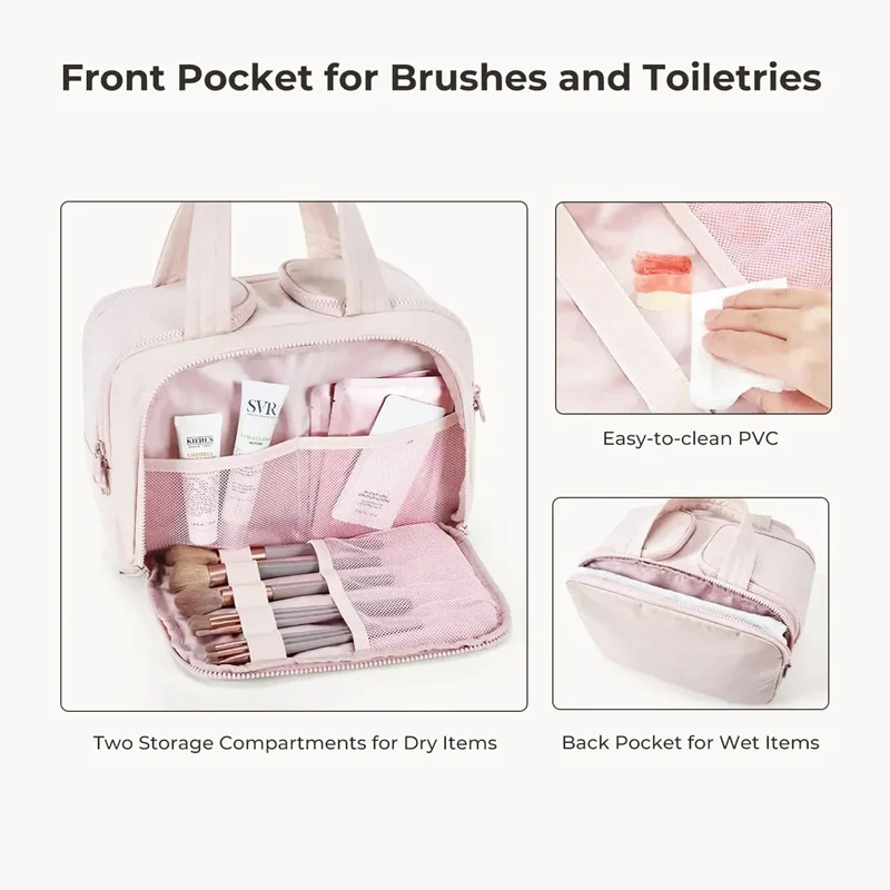 Zora Spacesaver Toiletry Bag - Pink - Image 6